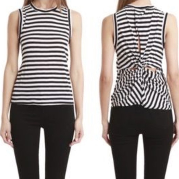 A.L.C Brenton Stripe Harper Twist Back Top Size XS - Picture 1 of 7